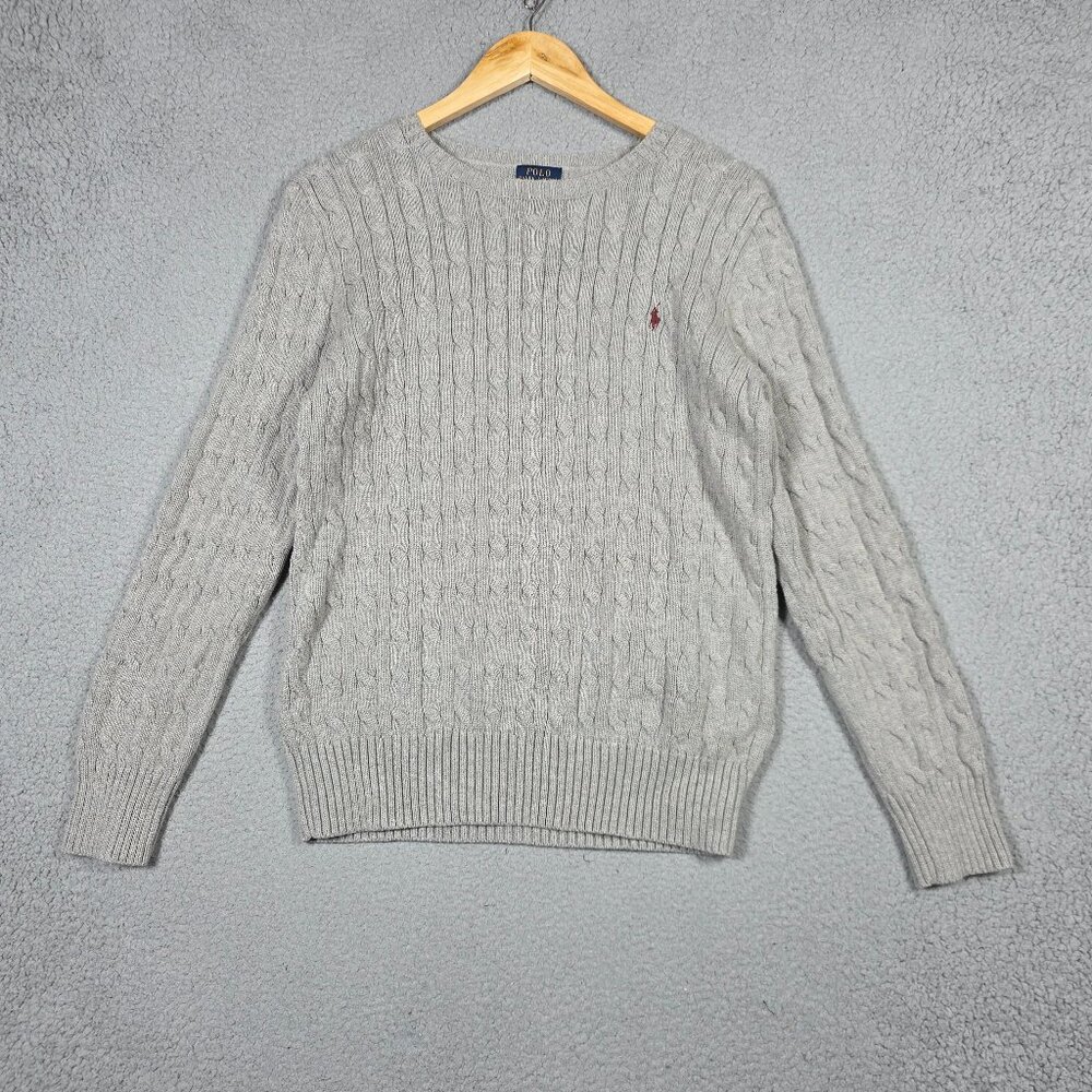 Polo by Ralph Lauren Gray Cable Knit Sweater